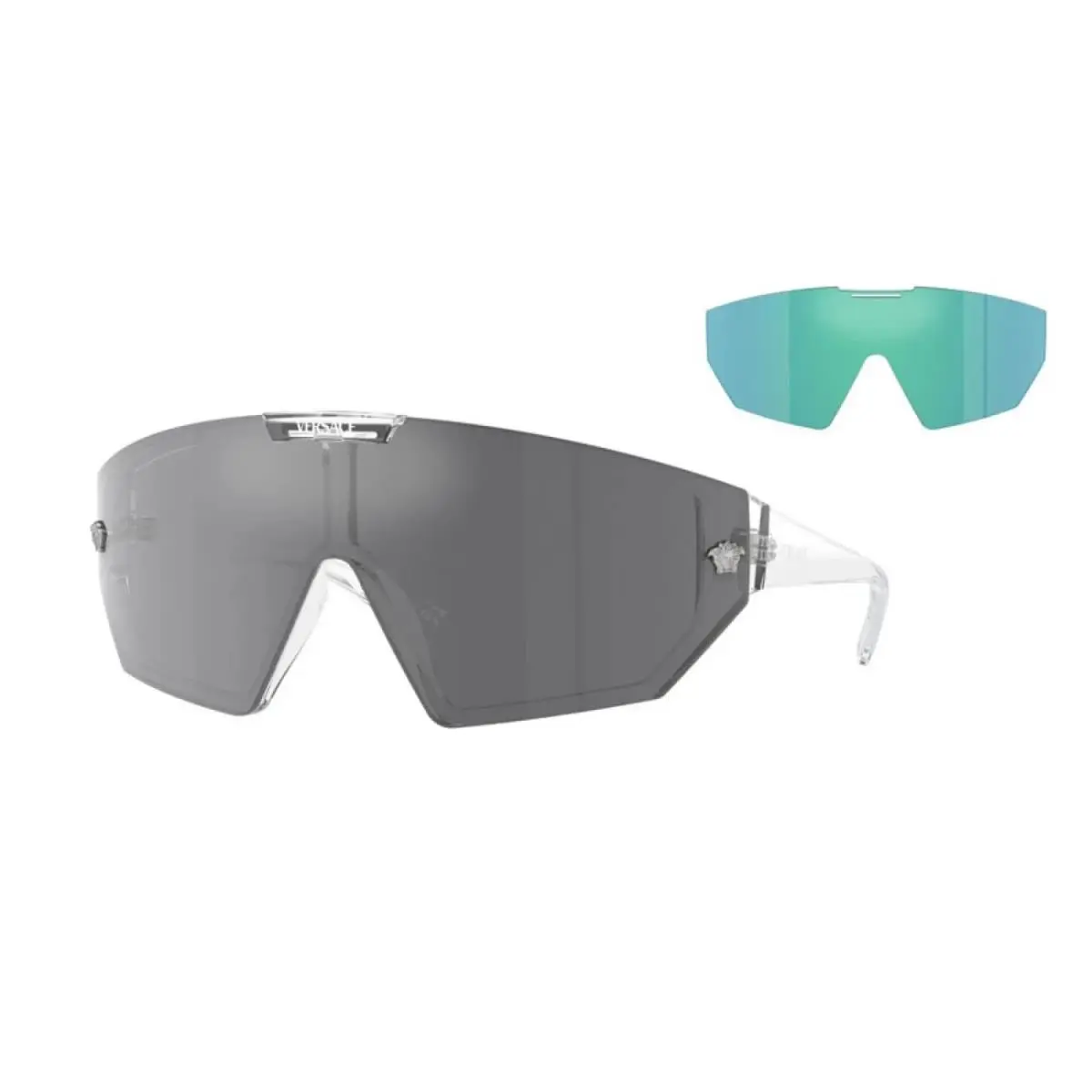 Versace VE4461 148/6V Shield Crystal/gray Mirror 147 mm Men`s Sunglasses Frame