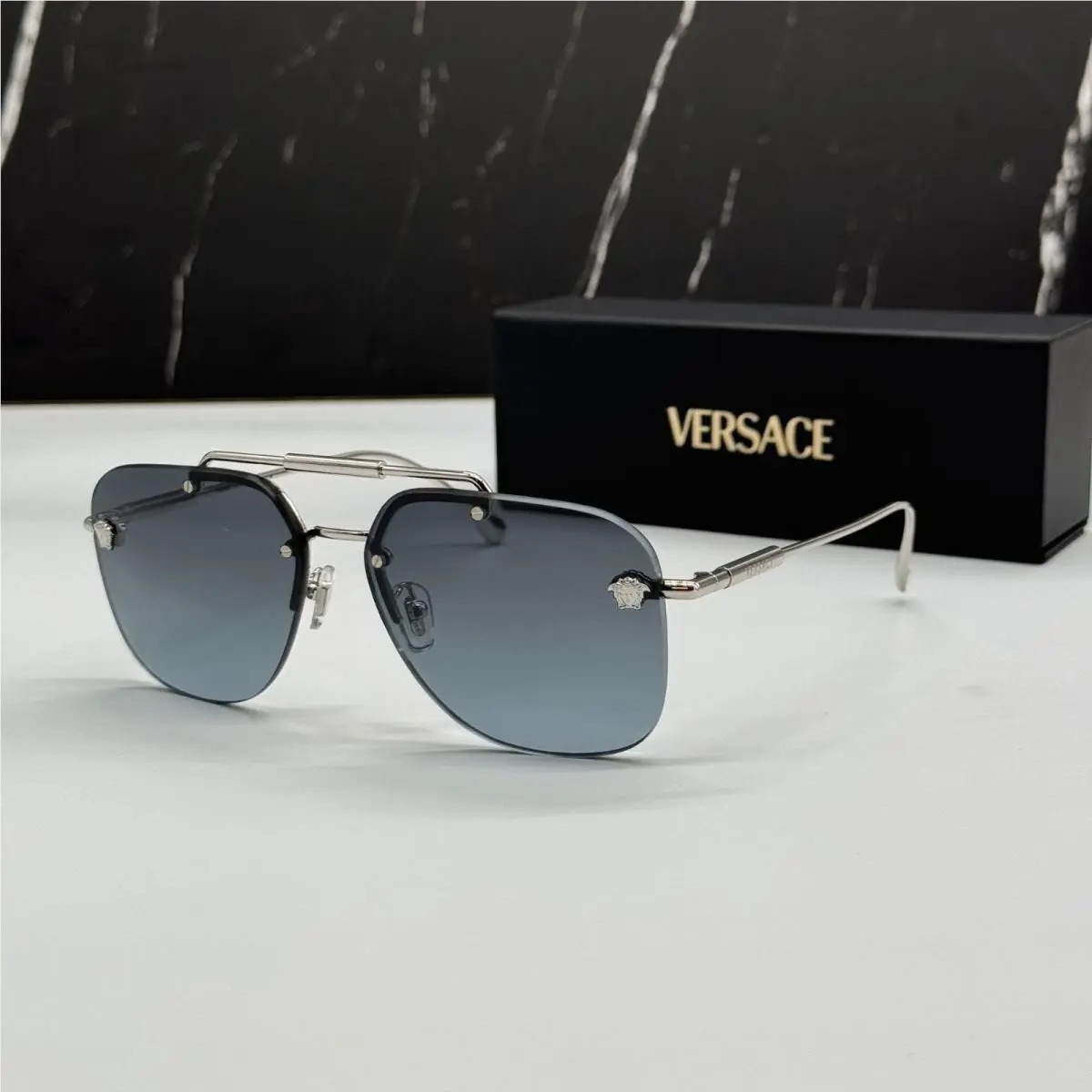 Versace VE2296 1000/V1 Sunglasses Silver Women Versace VE2296 1000V1