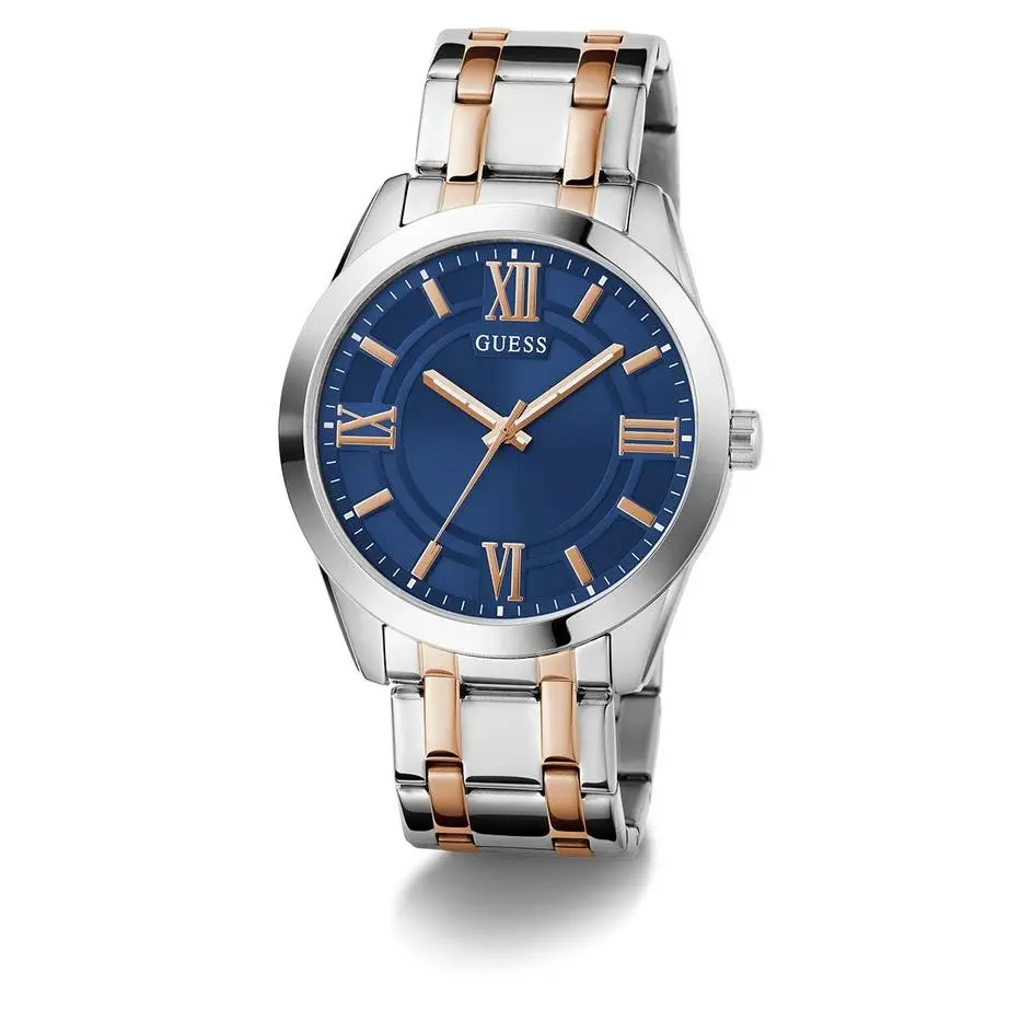 Guess Roman Numeral Blue Dial Two-tone Mens Watch GW0893G2