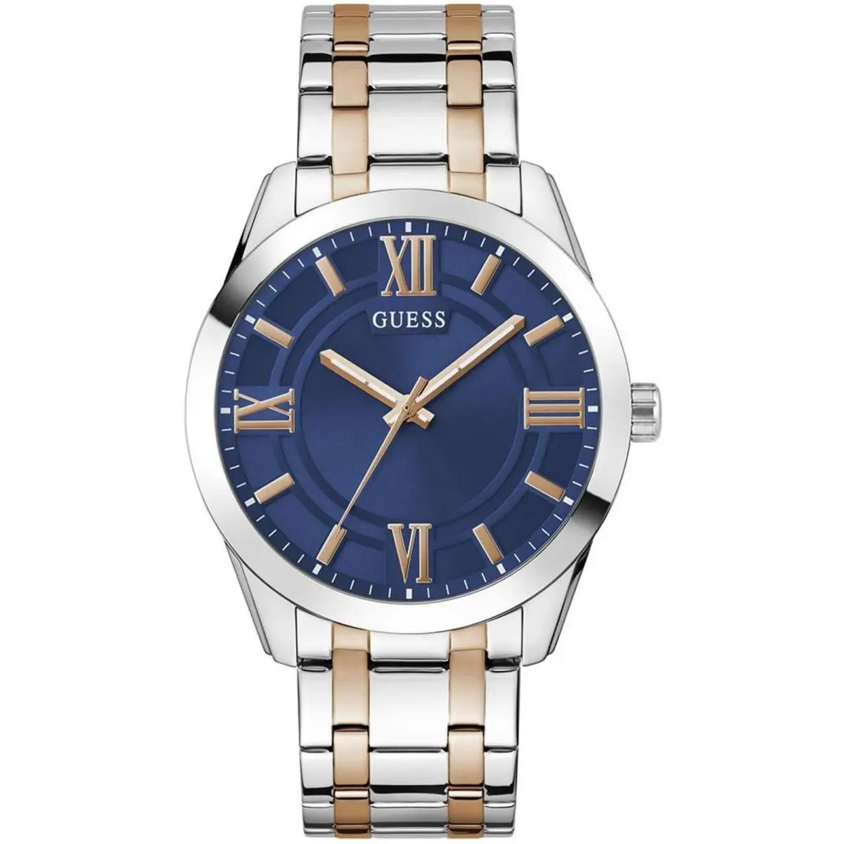 Women`s Watch Elliot Blue Dial TT Silver Tone Rose Gold Bracelet GW0893G2 by Guess