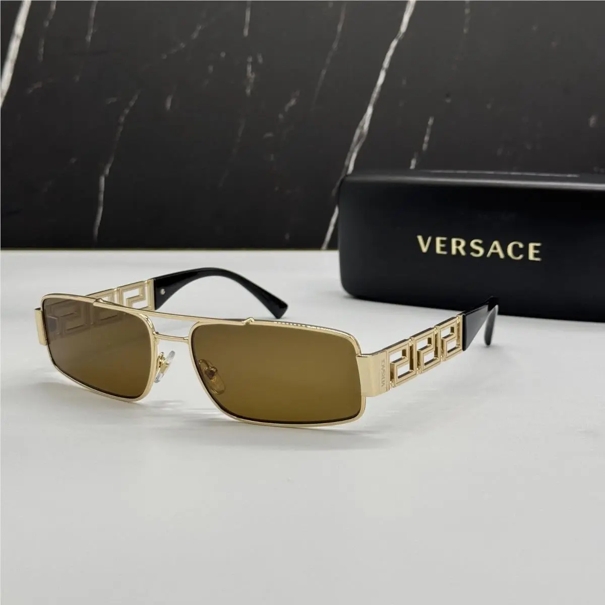Versace VE2257 1002/73 Sunglasses Mod 2257 Gold Unisex Eyewear VE2257 100273