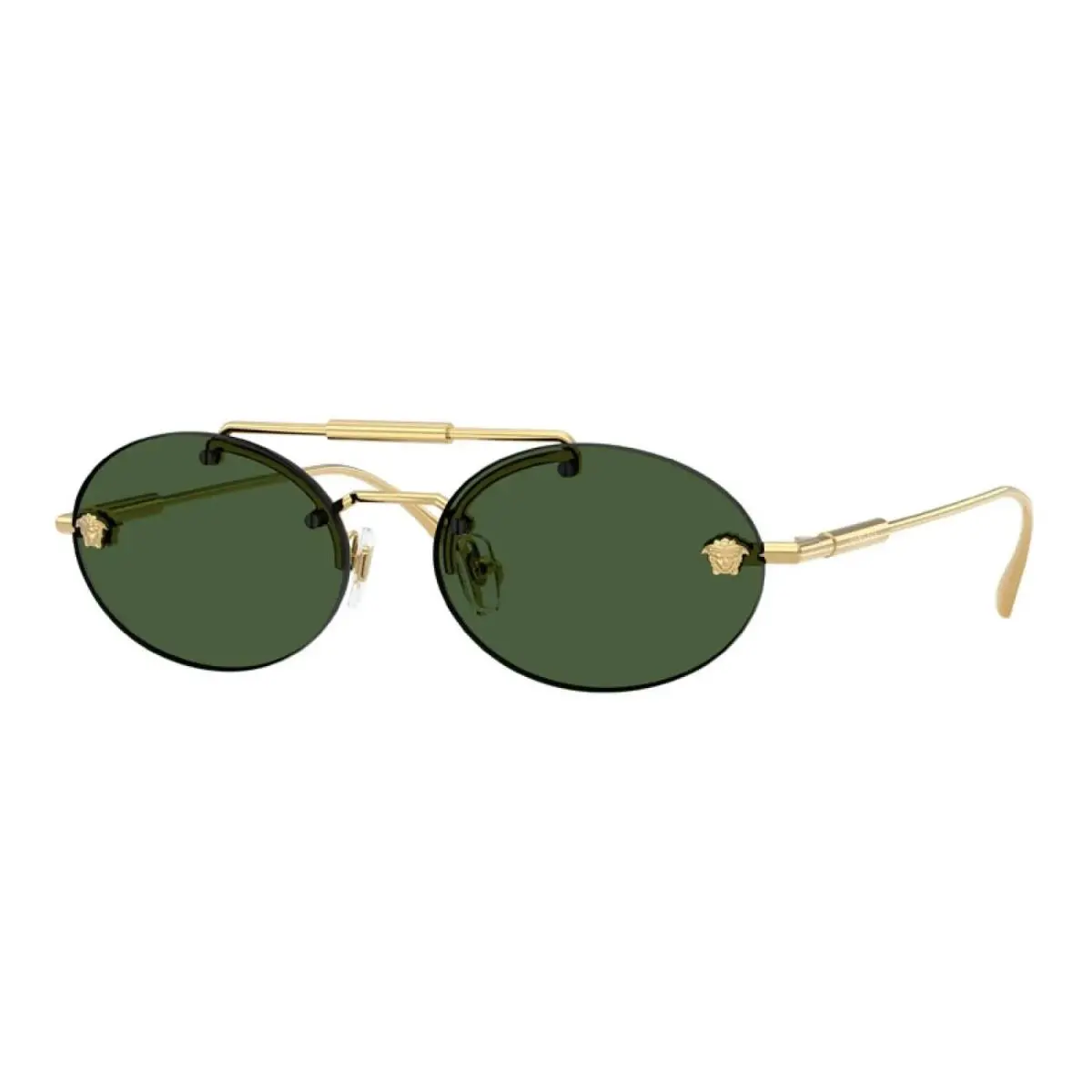 VE2295 1002/71 Oval Gold/dark Green 56 mm Men`s Sunglasses Frame by Versace