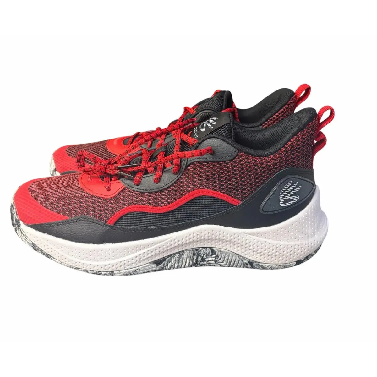 Under Armour Men’s Curry 3Z 24 Basketball Shoes Color Red Black 12 Leather Mesh