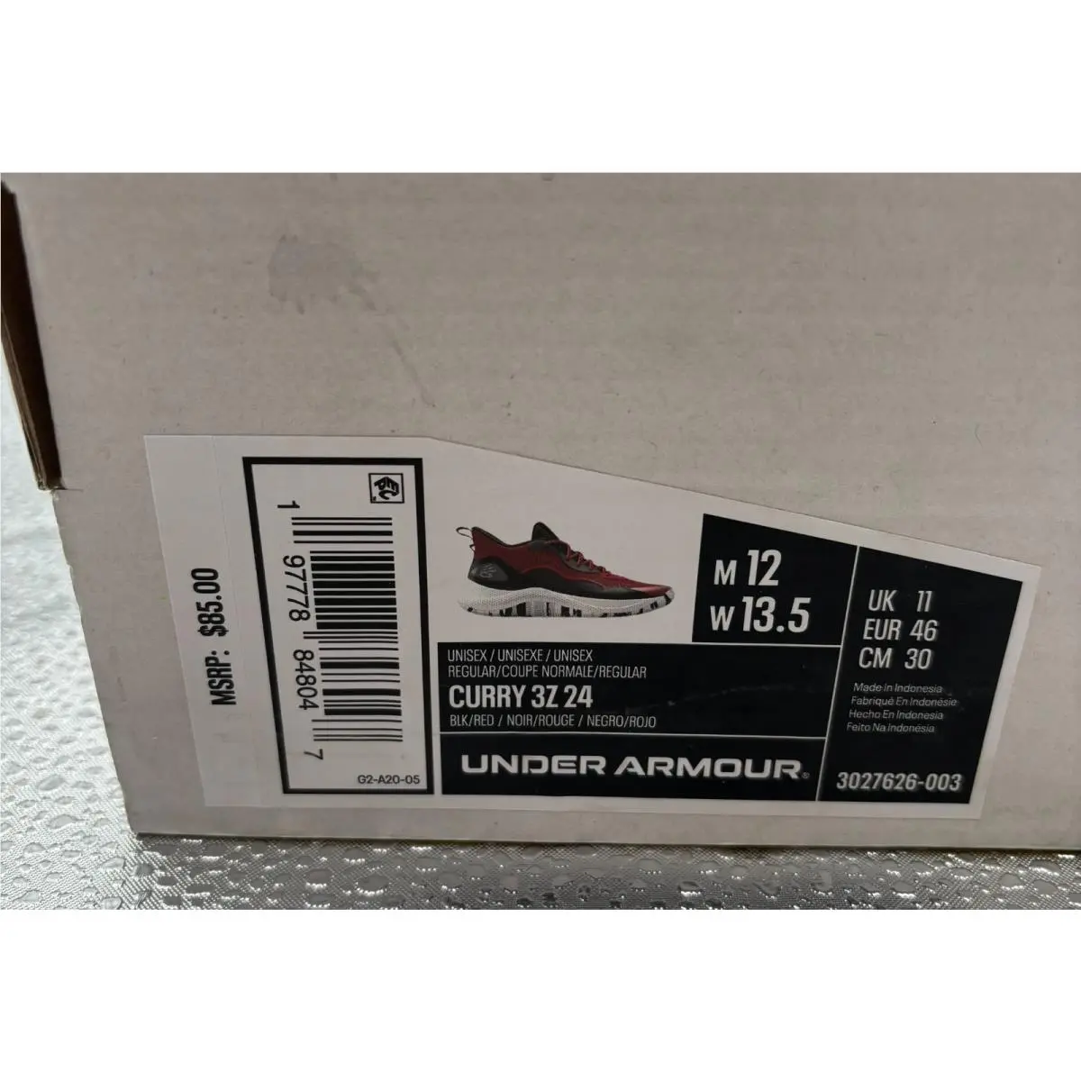 Under Armour shoes - Under Armour Curry 3Zer0 24 - 3027626-003 - Black/Red/White (UPC: 197778848047) 9