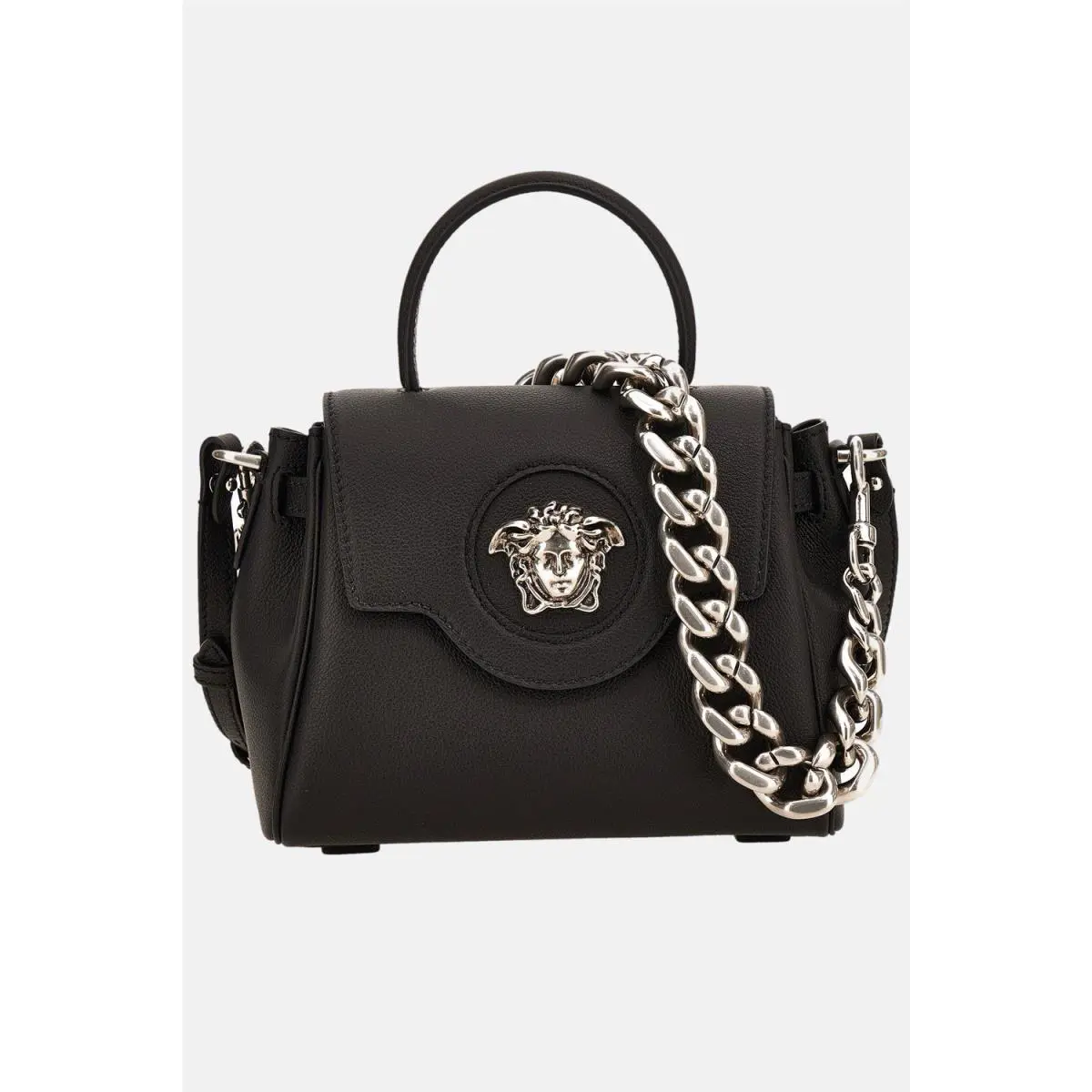 Versace Medusa Black Leather Top Handle Bag 1021601 Italy