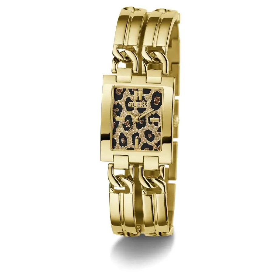 Guess Iconic Animal Leopard Print Gold Tone Ladies Watch GW0807L2
