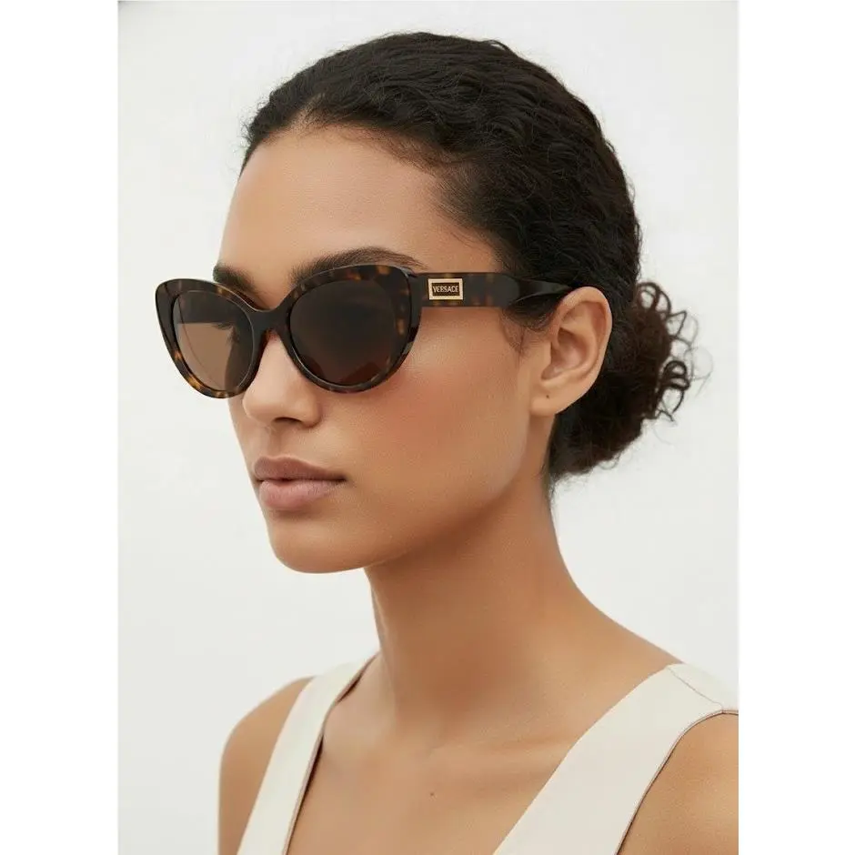 Versace Women 54mm Cat Eye Sunglasses Havana/ Brown Solid