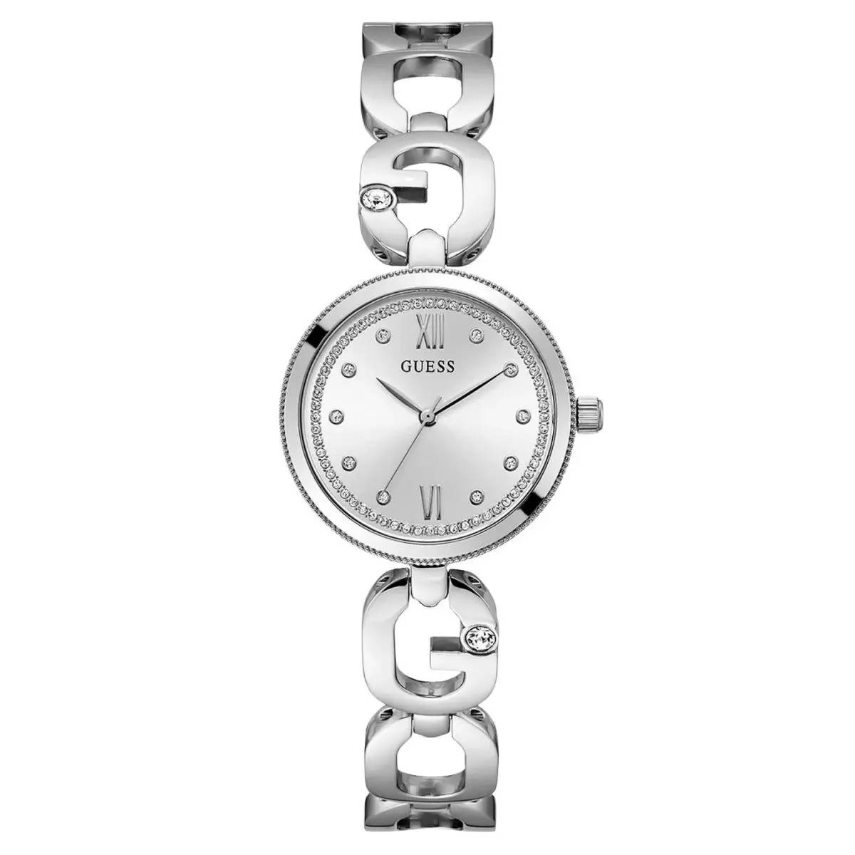 Guess Women`s Watch Quartz Silver Tone Dial Stainless Steel Bracelet GW0759L1