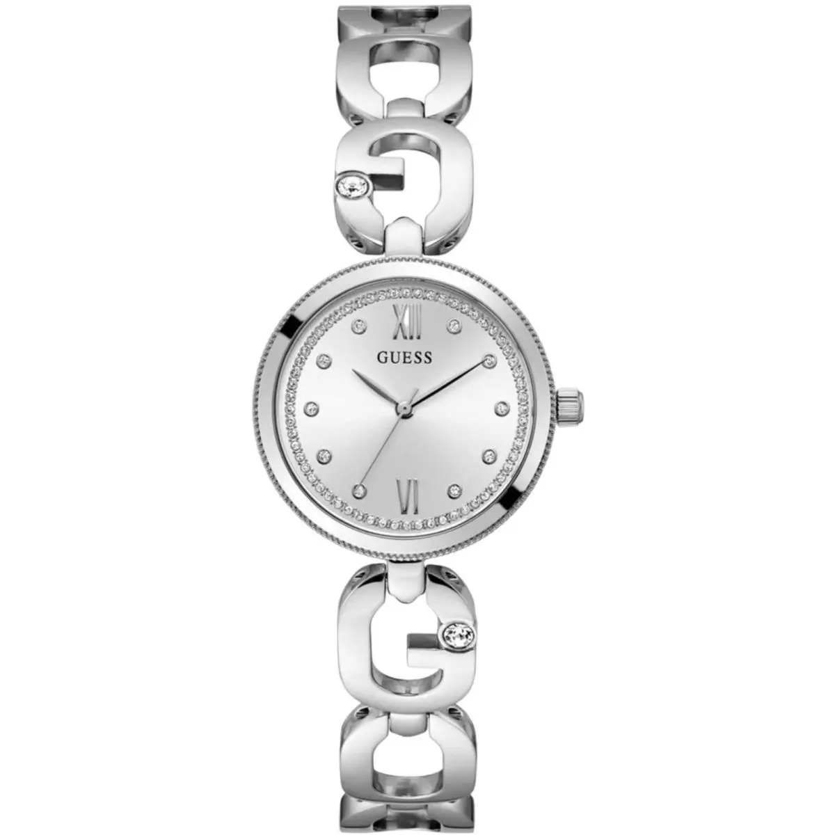 Guess Women`s Watch Quartz Silver Tone Dial Stainless Steel Bracelet GW0759L1