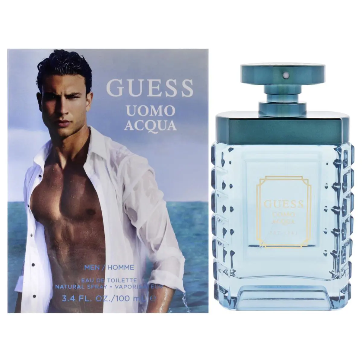 2 Pack Guess Uomo Acqua by Guess For Men - 3.4 oz Edt Spray