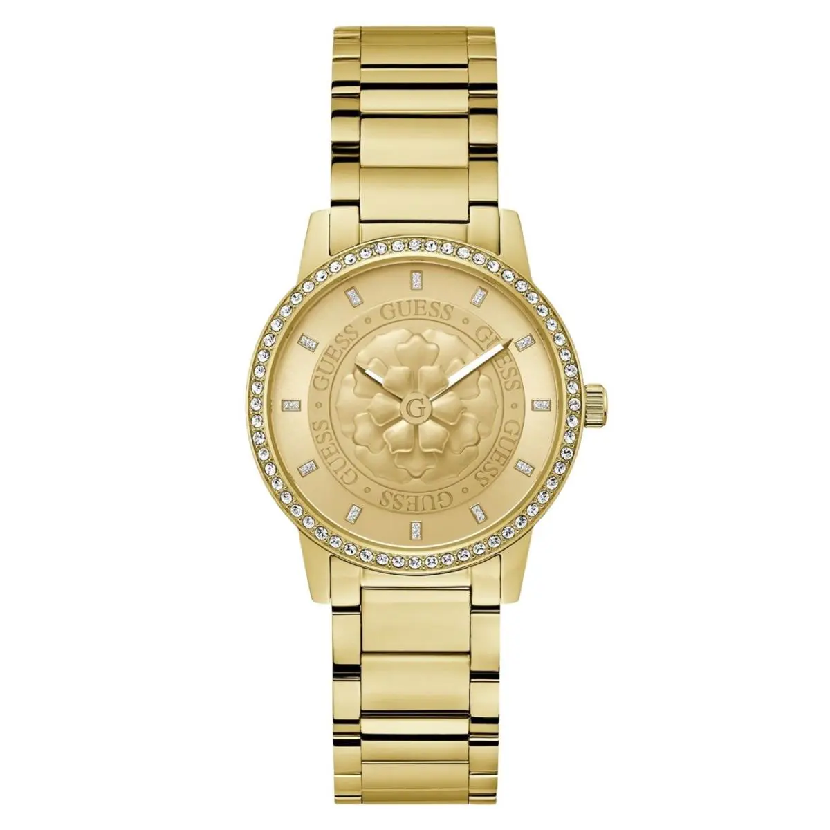Guess Women`s Watch Quartz Champagne Dial Yellow Gold Steel Bracelet GW0747L2