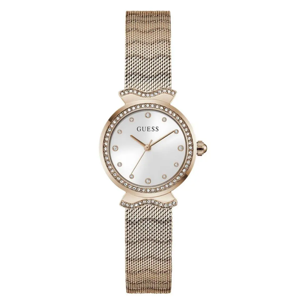 Guess Women`s Watch Mermaid Quartz Stone Bezel White Dial Bracelet GW0866L2