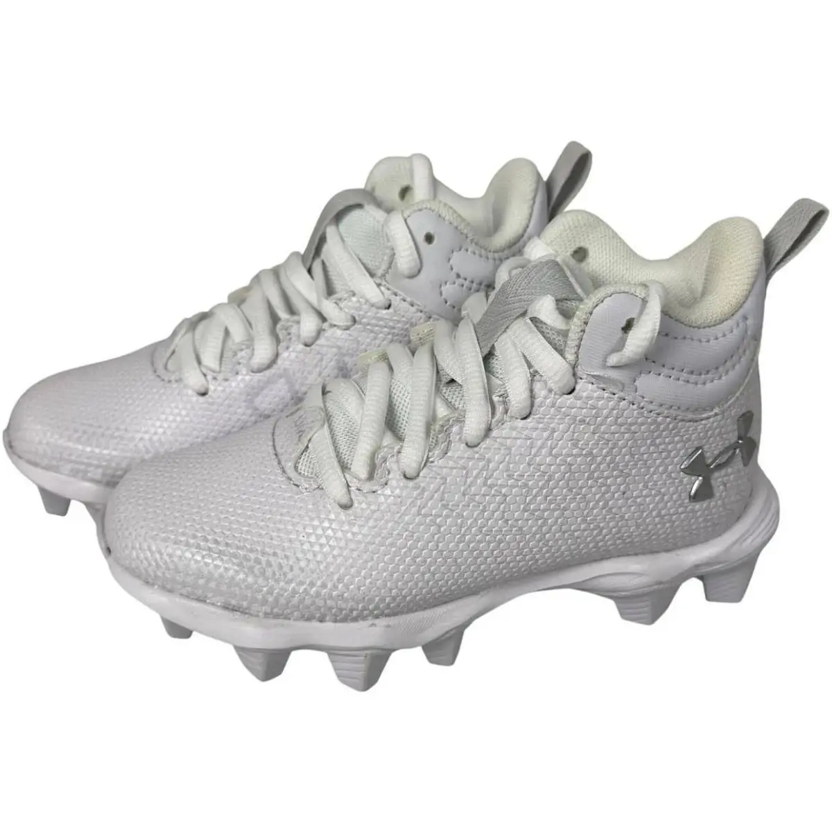 Under Armour UA Spotlight Fran 3.0 JR RM Cleats 3026344-100 Sz10K - White