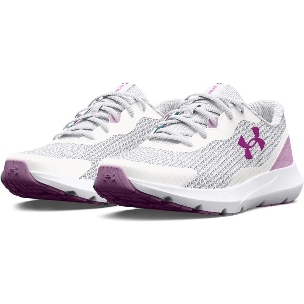 Under Armour Women`s UA Surge 3 Running Shoes - White/fresh Orchid - Size 7 - White/Fresh Orchid