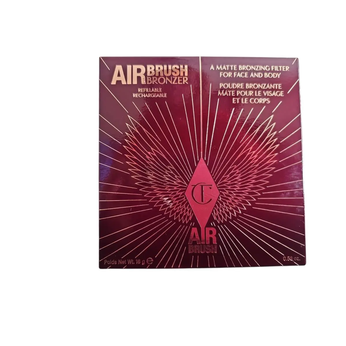 Charlotte Tilbury Airbrush Matte Bronzer 1 Fair Natural Soft Bronze .56 oz