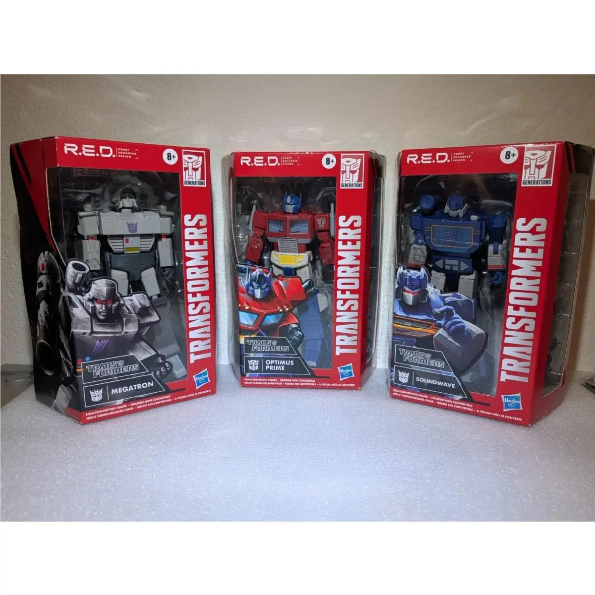 Transformers R.e.d. Robot Enhanced Design Optimus Prime Megatron Soundwave 6