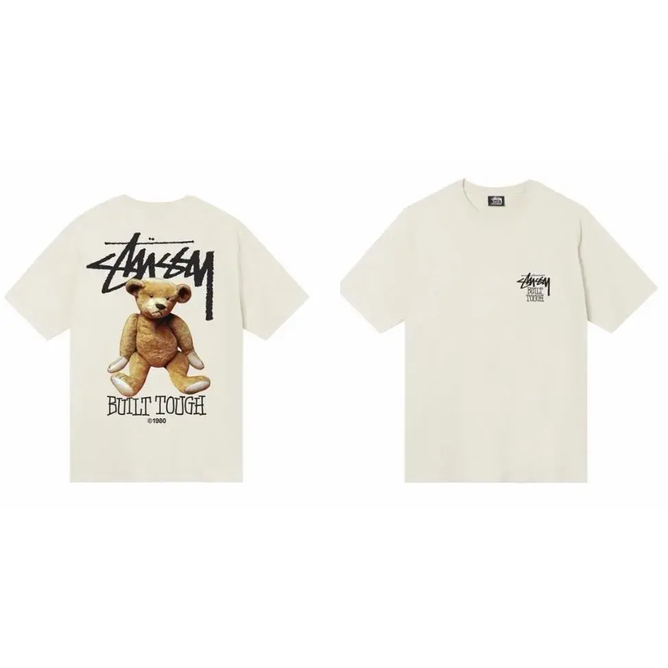 Stussy Shirt Built Tough Tee Tshirt Natural Size Large Double Sided Streetwear