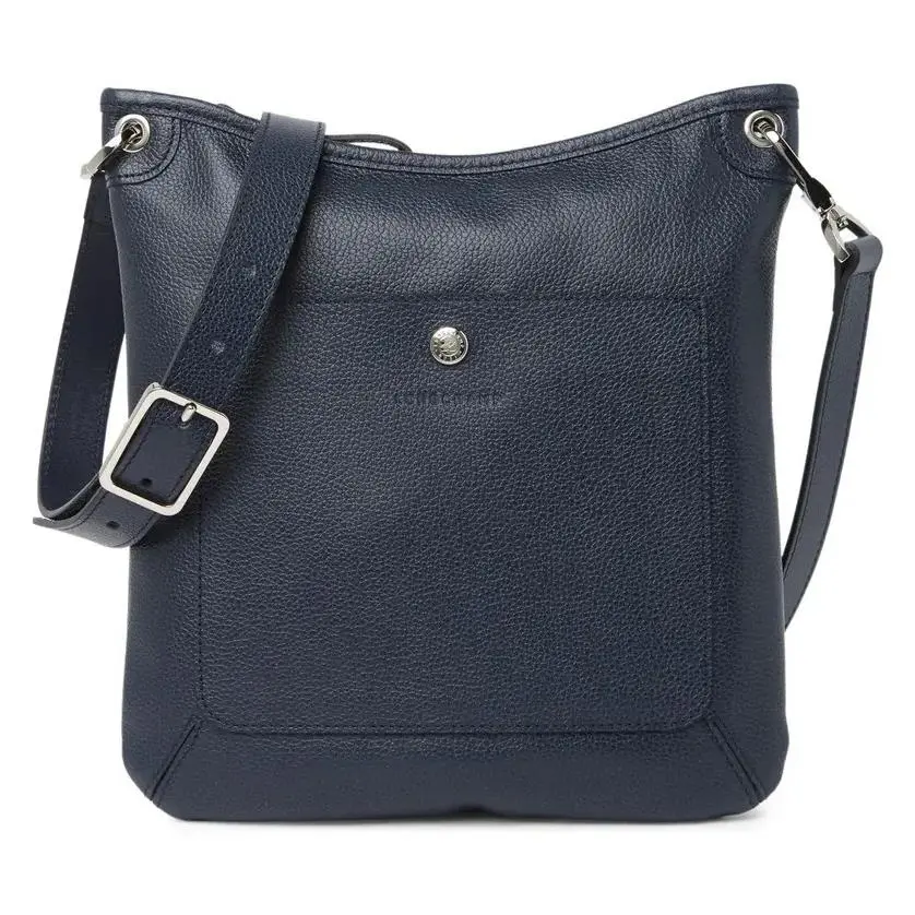 Longchamp Le Foulonne Leather Swingpack Crossbody Bag Navy Blue Authentc