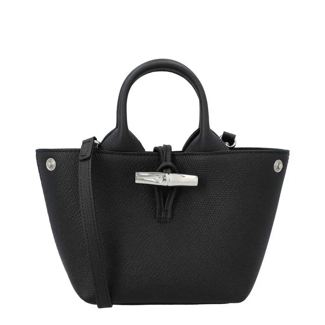 Longchamp Le Roseau Extra Small Leather Handbag Women`s Black - Exterior: Black