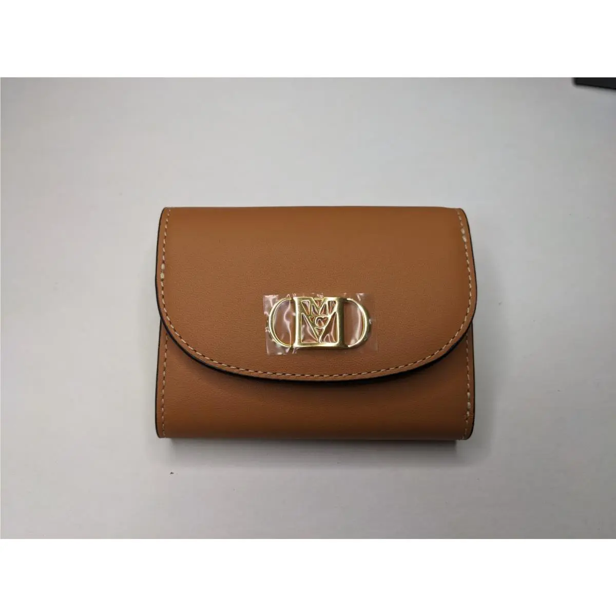 Mcm Mini Mode Travia Trifold Chain Wallet in Leather Women Color Cognac