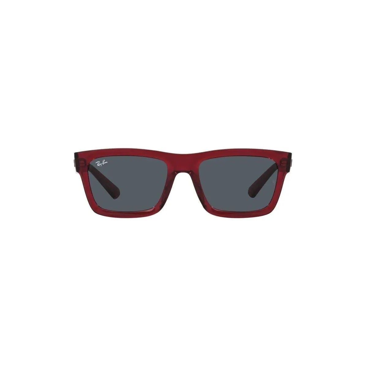 Ray-ban Men Warren 54mm Rectangular Sunglasses Transparent Red