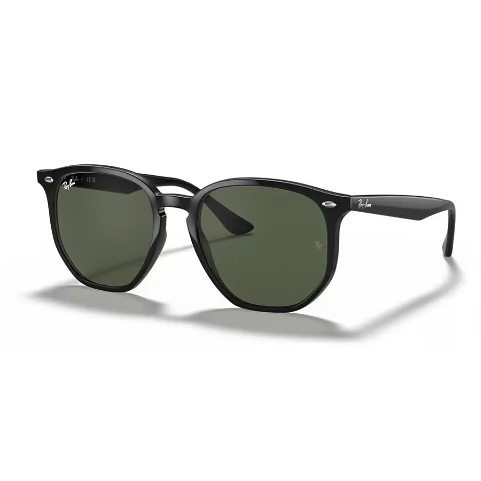 Ray-ban 54mm Hexagonal Black Dark Green Sunglasses - RB4306-601-71