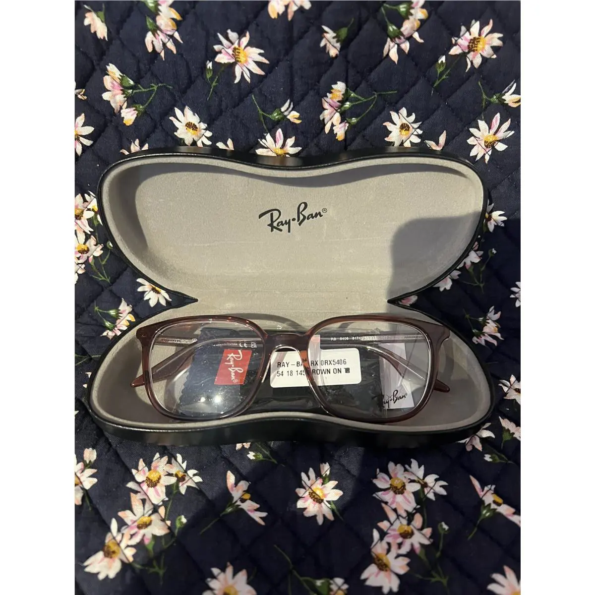 Ray Ban RB 5406 8171 54-18-145 Brown on Transparent Eyeglasses. Case Included