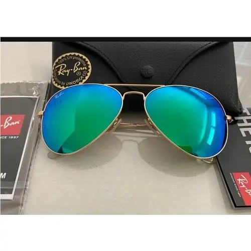 Ray-ban Aviator RB3025 112/19 Green Flash Lens with Matte Gold Frame 62mm
