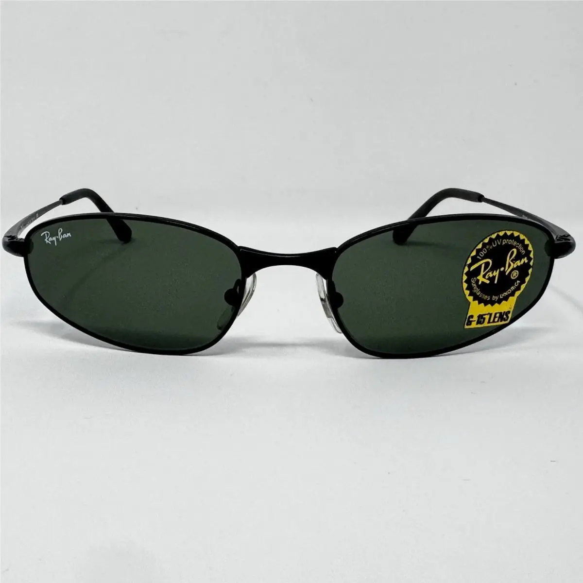 Ray-ban RB3163 Sleek O 006 Sunglasses Black G-15 Green Lens 54-19 Nos