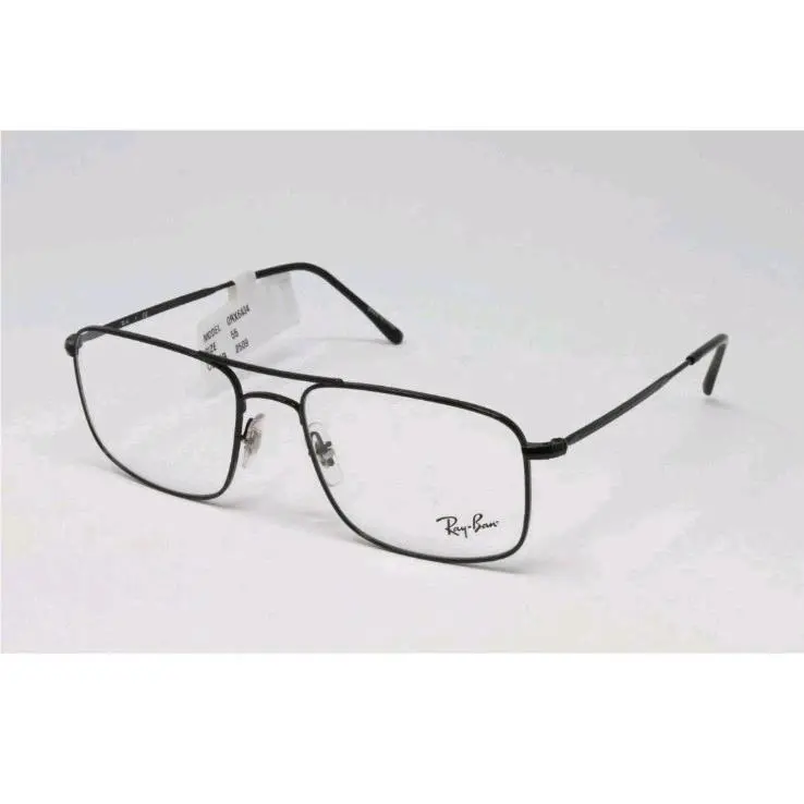 Ray Ban Eyeglasses Men`s Square RX6434-2509 Black 55-18-140 Metal Frame