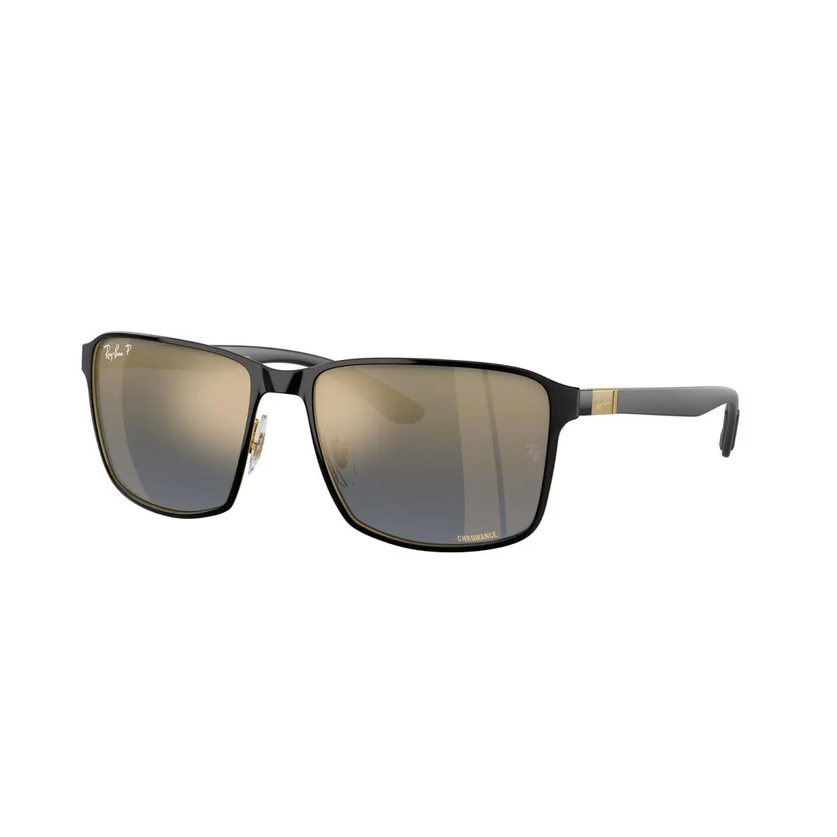 Ray-ban RB 3721CH Black on Arista Blue Mirror go 187/J0 Sunglasses