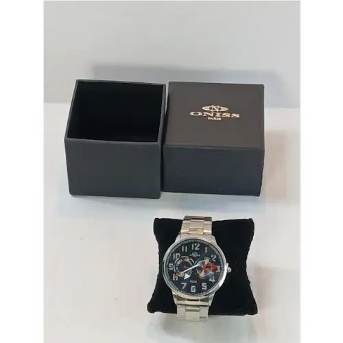 Oniss Paris Mega ON2234-MBK-RD Quartz Men`s Watch Steel