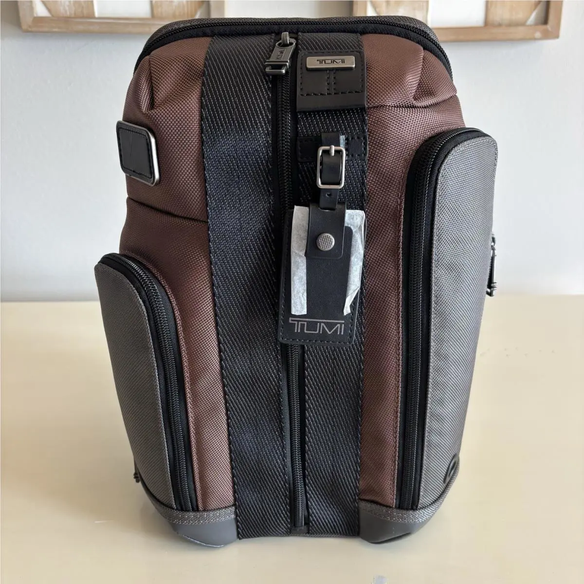 Tumi Higgins Sling Crossbody Day Bag Copper Gray and Black Ballistic Nylon