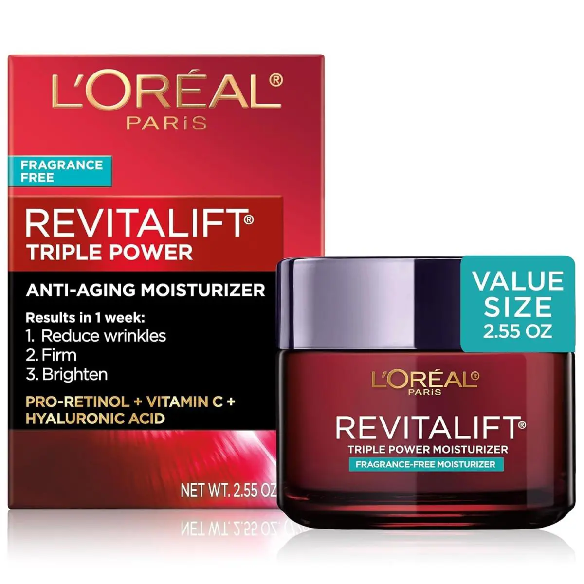 Loreal Revitalift Triple Power Face Moisturizer Travel Size 05oz Fragrance Free by L'Oréal