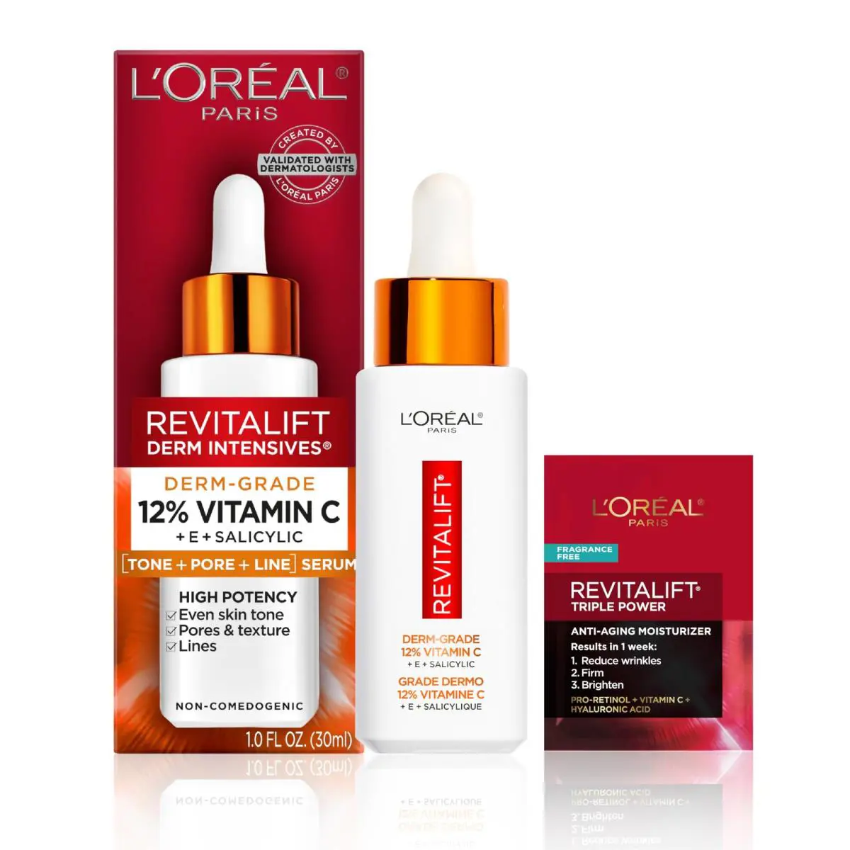 L`oreal Paris Revitalift 12% Pure Vitamin C 0.5 Fl Oz Pack of 2 Clear