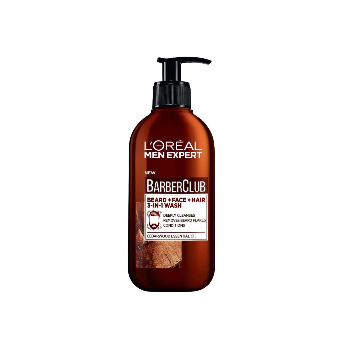L`oreal Paris Men Expert Barber Club Beard + Face + Hair 3-In-1 Wash 200ml