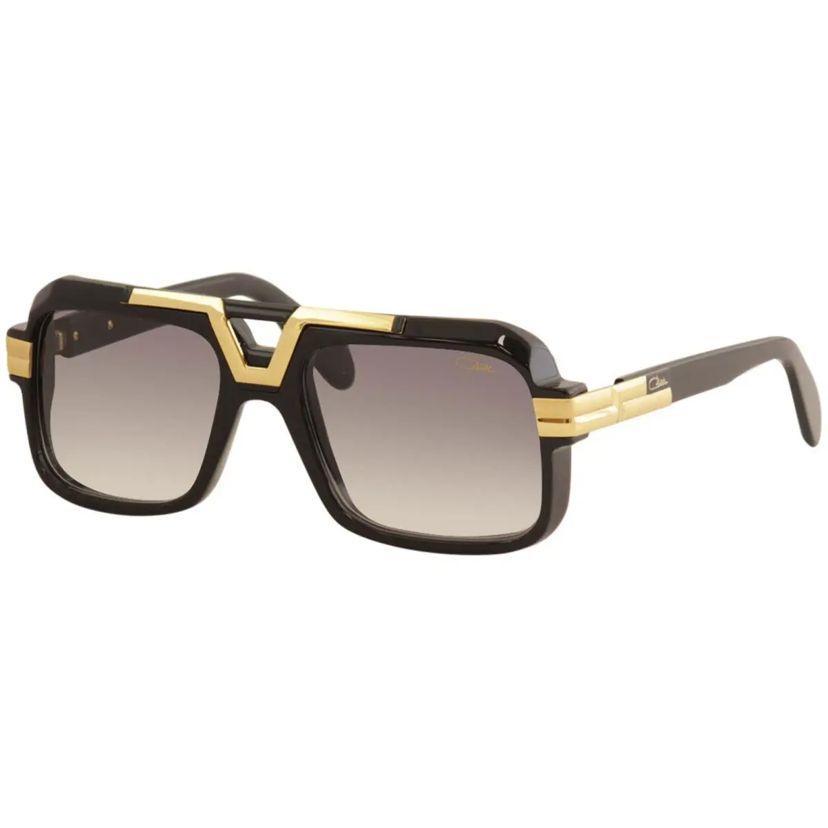 Cazal Legends 664 001 Sunglasses Men`s Black-gold Plated/grey Gradient 56mm - Frame: Red-Silver, Lens: Gray