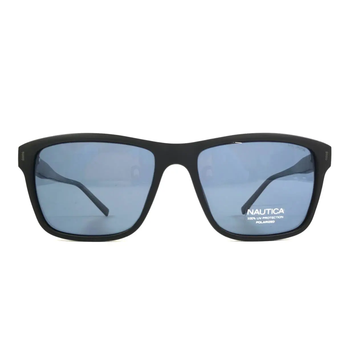 Nautica Sunglasses M6249S 004 Matte Black Square Frames w/ Blue Polarized Lenses