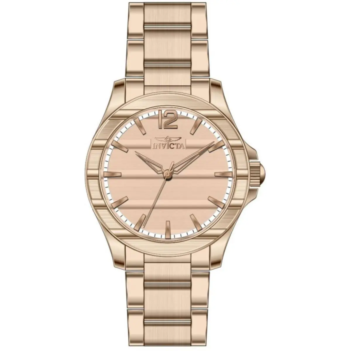 Invicta Men`s Watch Speedway Quartz Rose Gold Brass Dial Steel Bracelet 50332