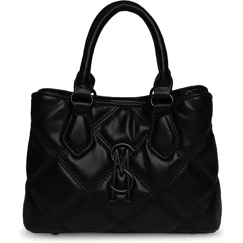 Steve Madden Mickey Mini Diamond Quilted Black Leather Satchel Crossbody
