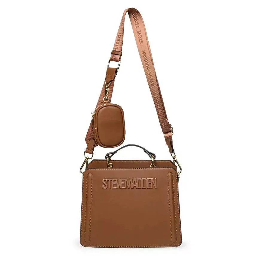 Evelyn Nutmeg Fx Leather W/detach Pouch Small Satchel Shoulder Bag by Steve Madden