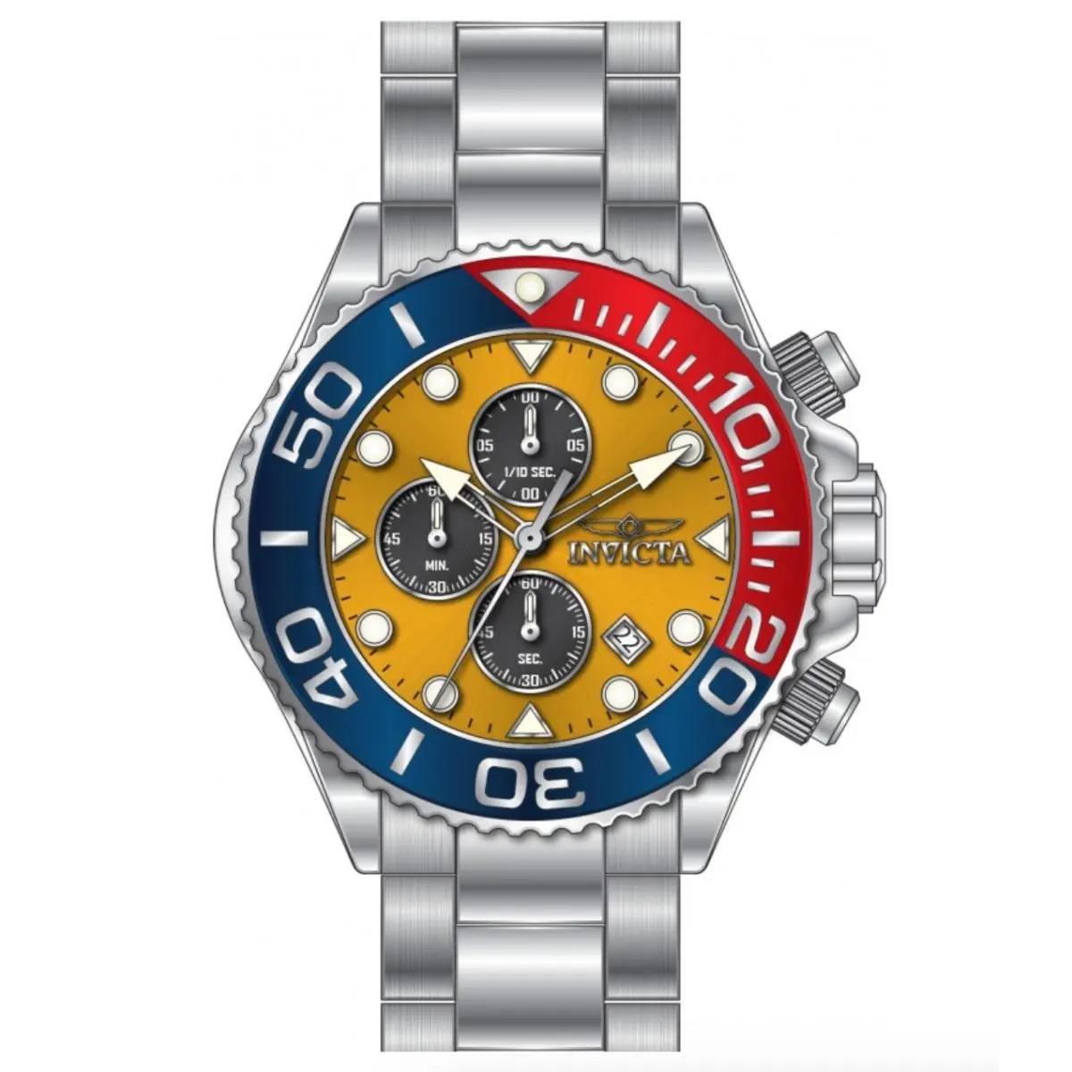Invicta Men`s Grand Diver Chronograph Watch - 52mm Stainless Steel 100 Atm