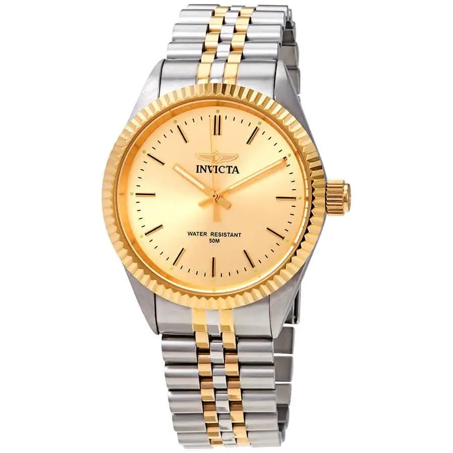 Invicta Specialty Quartz Gold Dial Two-tone Men`s Watch 29382