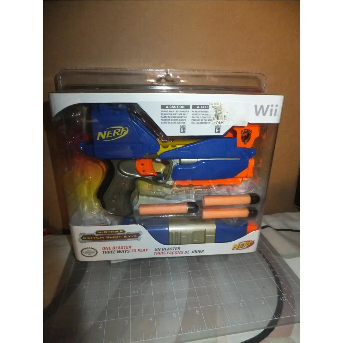 Nintendo Wii Nerf N-strike Switch Shot EX-3 Controller Blaster Gun 3 Darts
