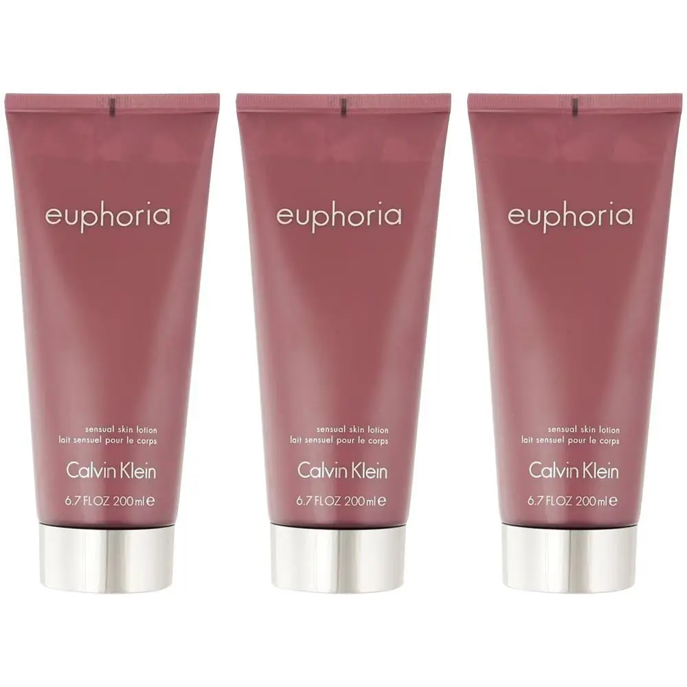 3-Pack Euphoria by Calvin Klein Sensual Skin Body Lotion For Women 6.7 oz