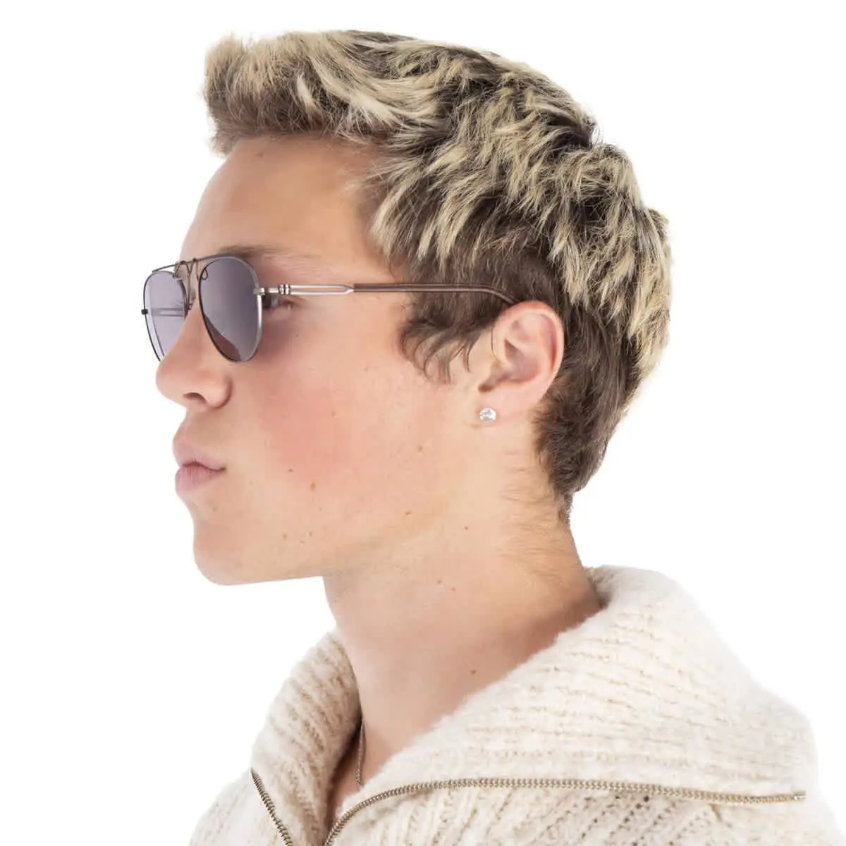 Calvin Klein Titanium Grey Pilot Men`s Sunglasses CKNYC1811S 008 54