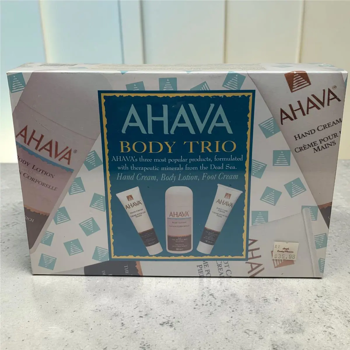Ahava Body Trio Mineral Botanical Hand Foot Cream Body Lotion Gift Set Boxed