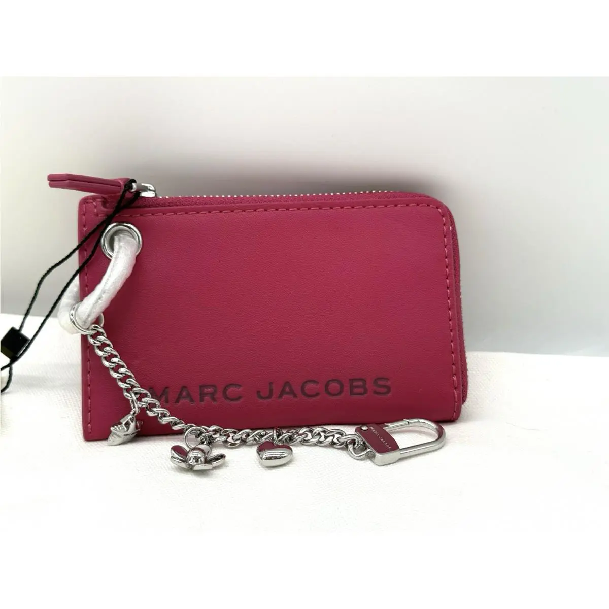 Marc Jacobs The Charm Mini Zip Top Leather Coin Purse/ Wallet