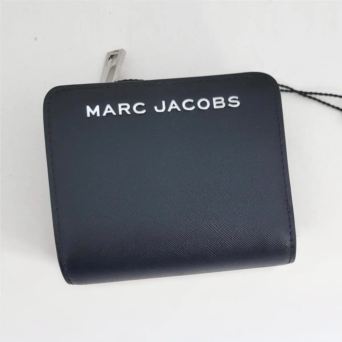 Marc Jacobs Black Trademarc Mini Compact Wallet 3.5 H x 4 L