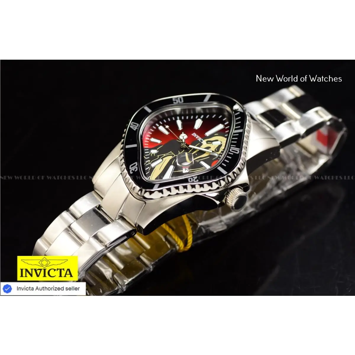 Invicta Men`s Artist Surreal 40mm Black Dial Stainless Steel Silver Tone Watch